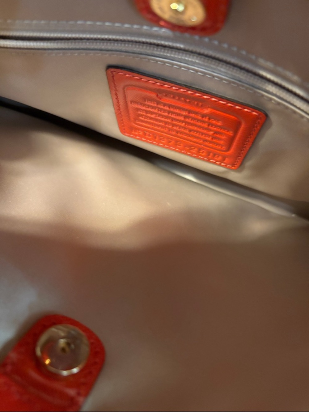 Coach Red Leather Shoulder Bag with Gold-Tone Hardware good condition - Picture 6 of 14